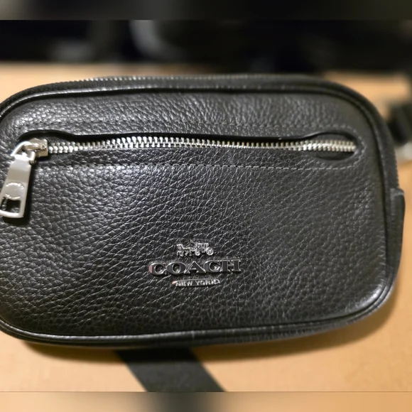 Coach Black Leather Belt Bag